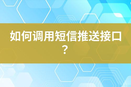 如何调用短信推送接口？