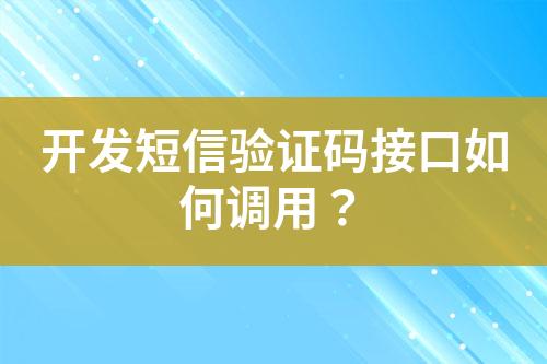 开发短信验证码接口如何调用？