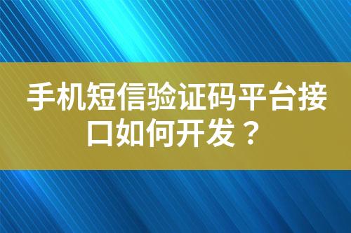 手机短信验证码平台接口如何开发？