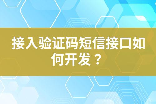 接入验证码短信接口如何开发？