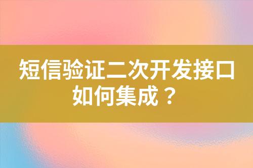 短信验证二次开发接口如何集成？