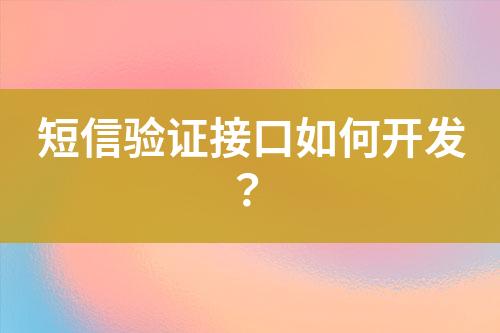 短信验证接口如何开发？