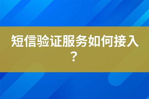 短信验证服务如何接入？