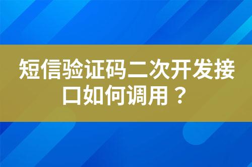 短信验证码二次开发接口如何调用？