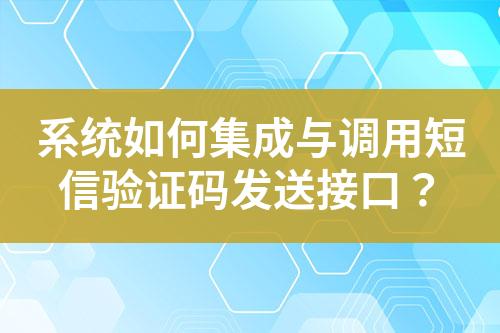 系统如何集成与调用短信验证码发送接口？