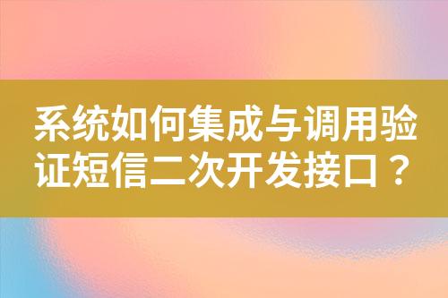 系统如何集成与调用验证短信二次开发接口？