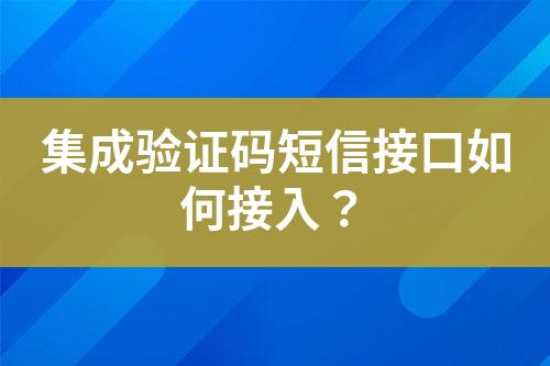 集成验证码短信接口如何接入？