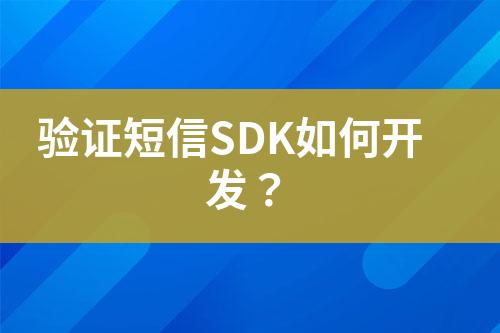 验证短信SDK如何开发？