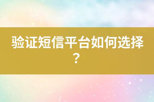 验证短信平台如何选择？