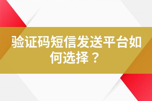 验证码短信发送平台如何选择？