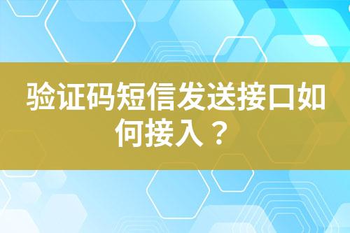 验证码短信发送接口如何接入？