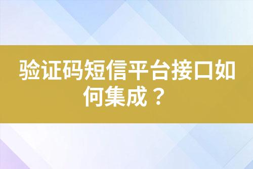 验证码短信平台接口如何集成？